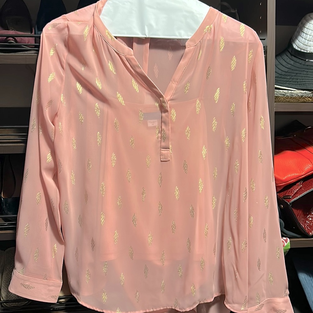 Woman’s Simple Styled long sleeve blouse with camisole underneath.